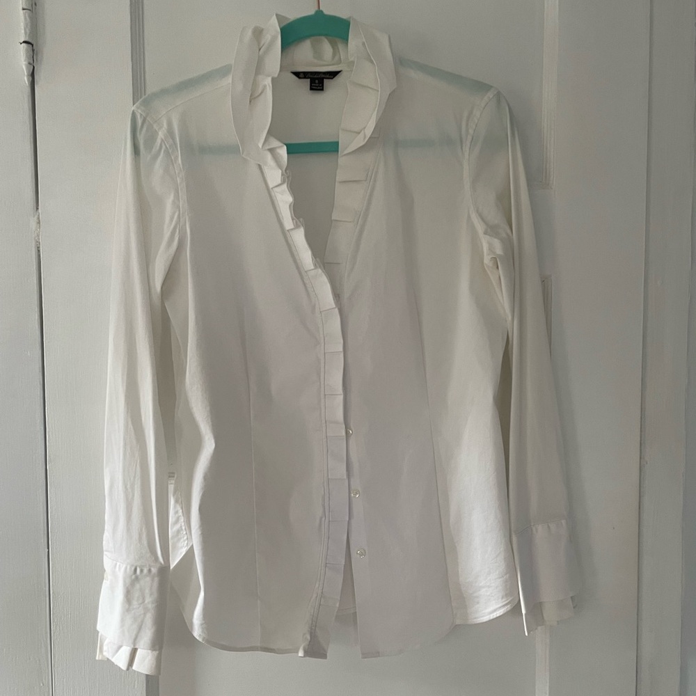 Brooks Bros. White Ruffle dress shirt women’s